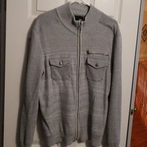 Mens INC sweater full zip grey large